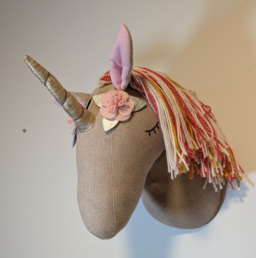 Unicorn Wall Mount Plush Nursery Decor‎ Boho Kids Room Decor